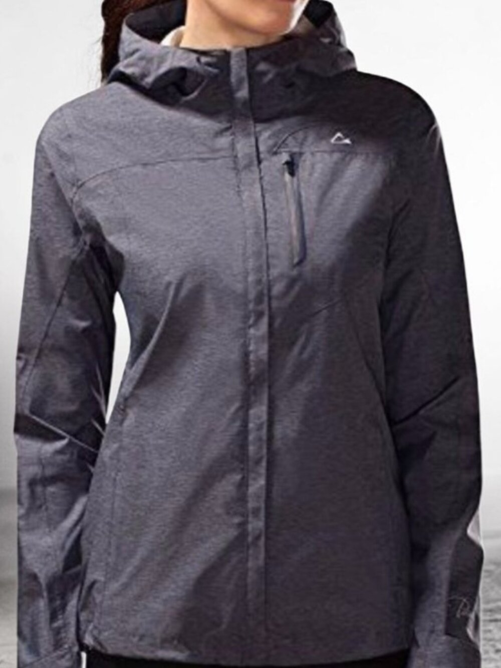 EUC PARADOX (MED) Full Zip Windbreaker Hooded Jacket in a Light Gray